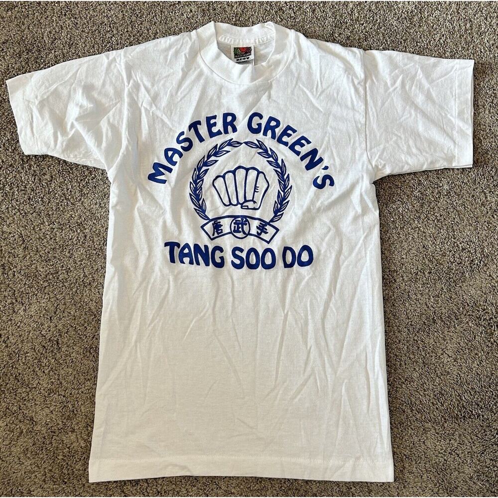 Vintage 90s Taekwondo Tang So Do Martial Arts Karate Fight T Shirt Size Small S